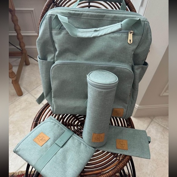 Lassig Glam Goldie Diaper Backpack in Mint - Picture 4 of 7